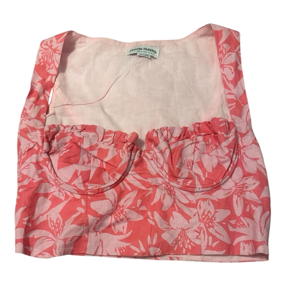 Pink Floral Crop Top